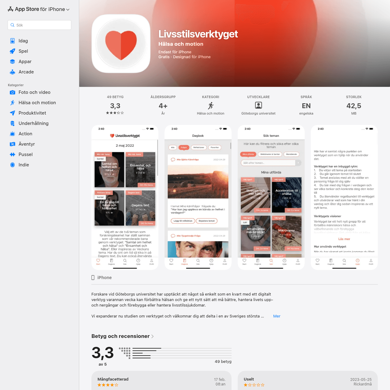 Livsstilsverktyget plattform